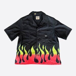 Gallery Dept Black & Multicolor Flame Graphic Button Up Shirt